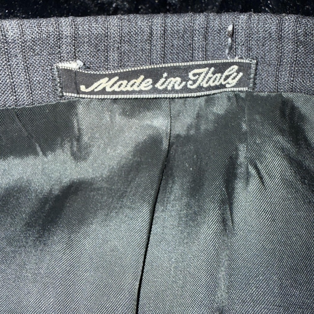 Ungaro Uomo Blazer Mens 44L Gray Pinstripe Wool Double Breasted Made Italy - Picture 6 of 13
